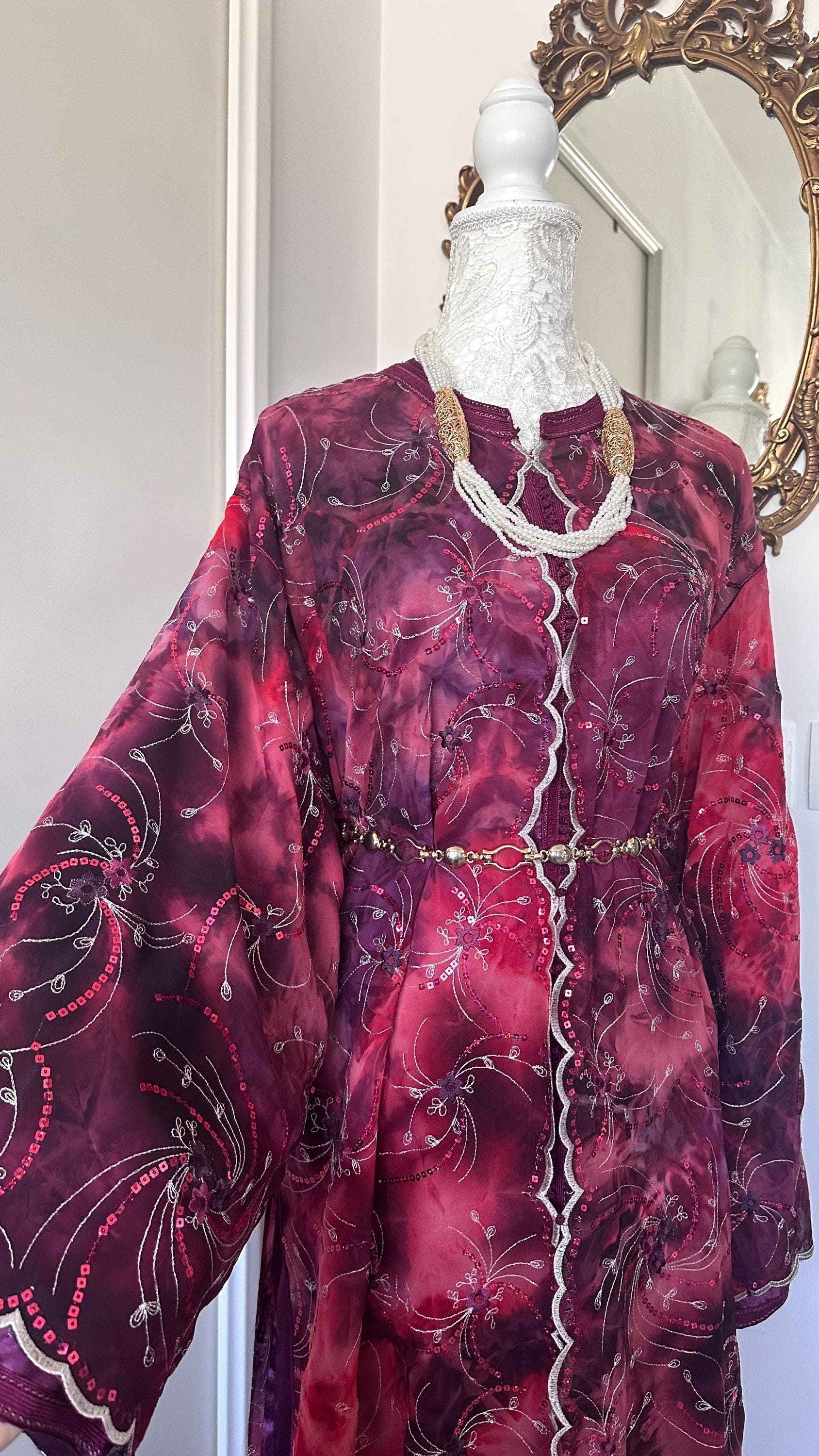 Takchita vintage violette avec motifs argentés – TAK-108 - photo 1
