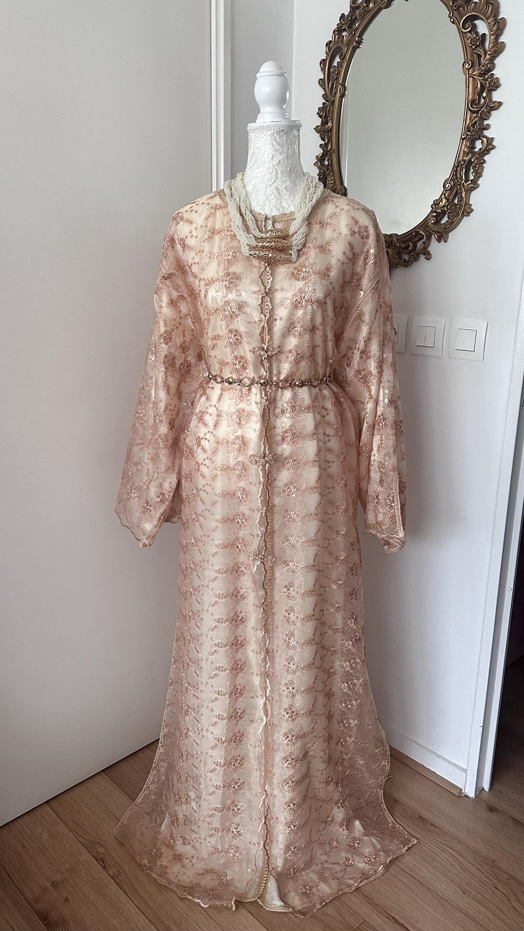 Takchita vintage organza beige – TAK-105 - photo 5