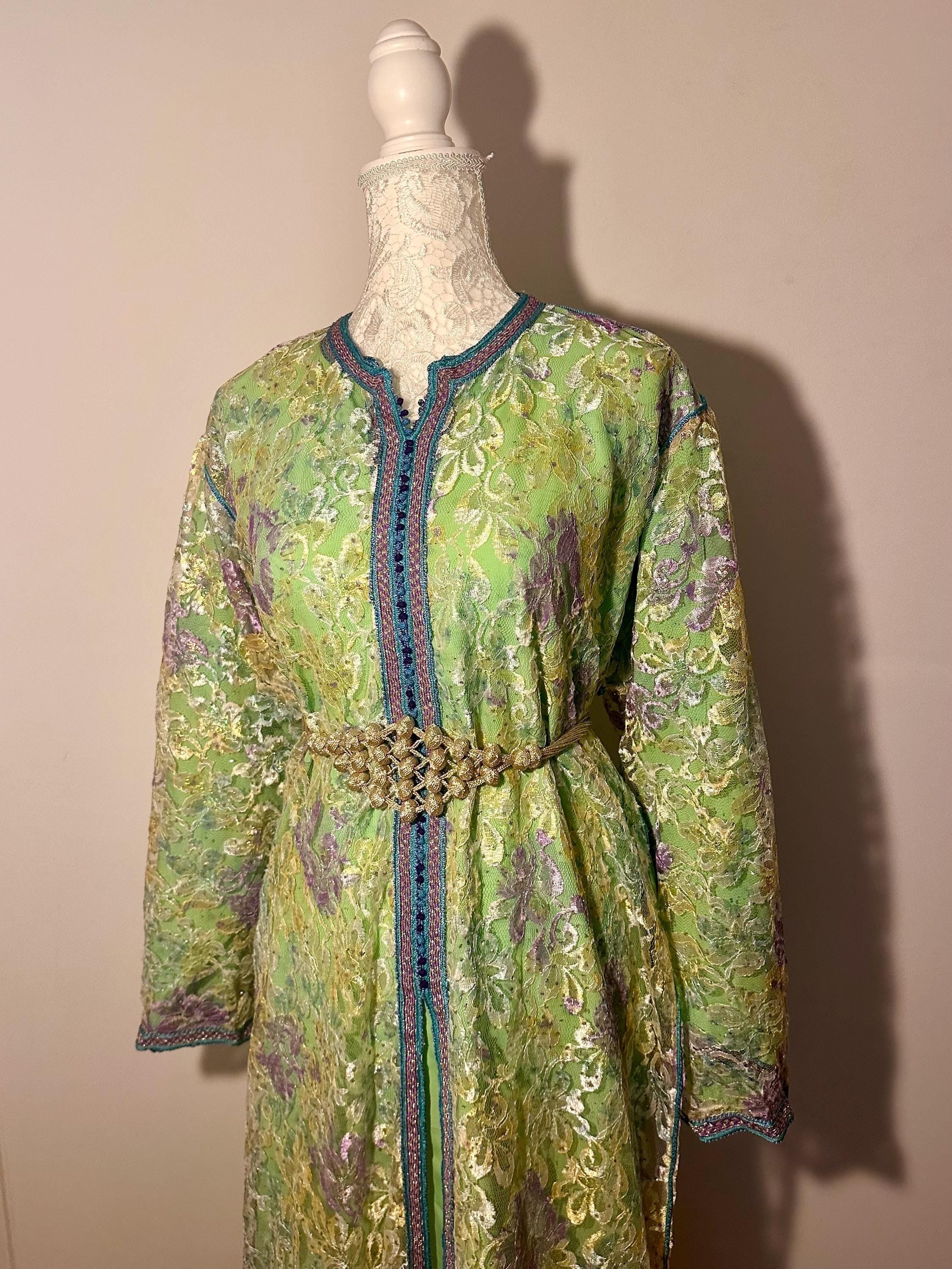 Takchita marocaine vintage verte en dentelle – TAK-104 - photo 2