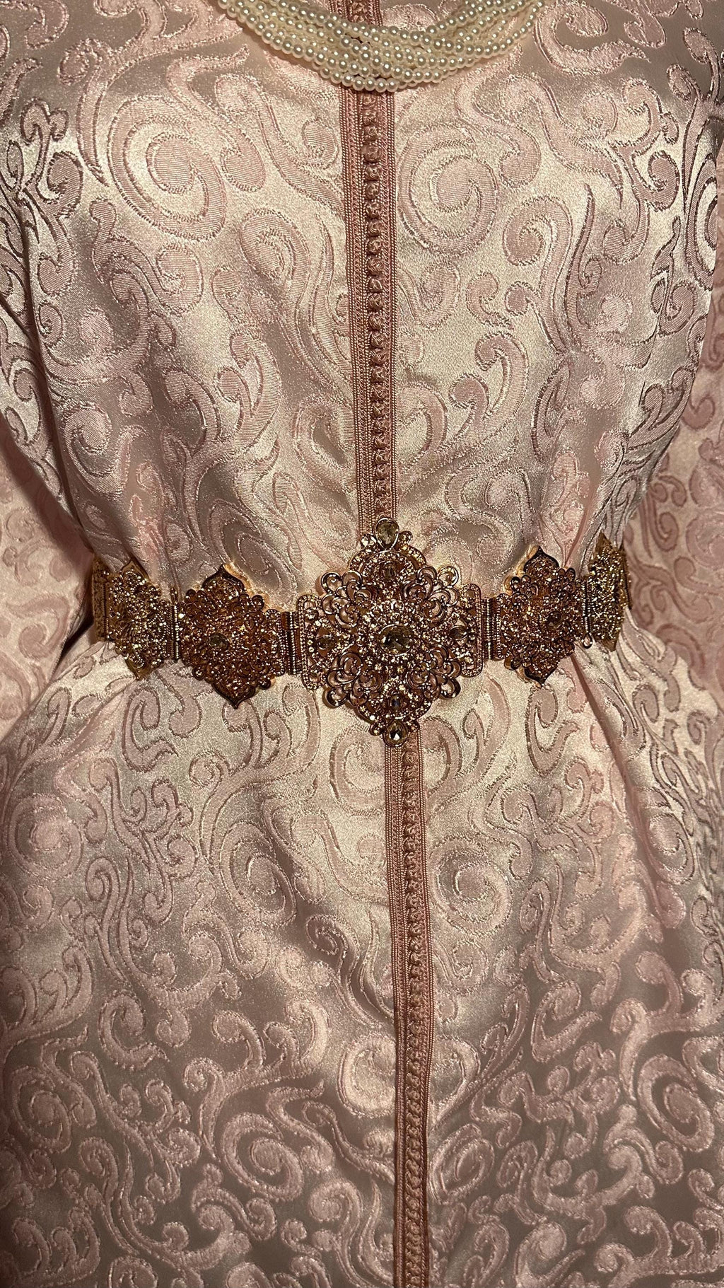 Caftan marocain vintage brocard rose – CAF-100 - photo 3