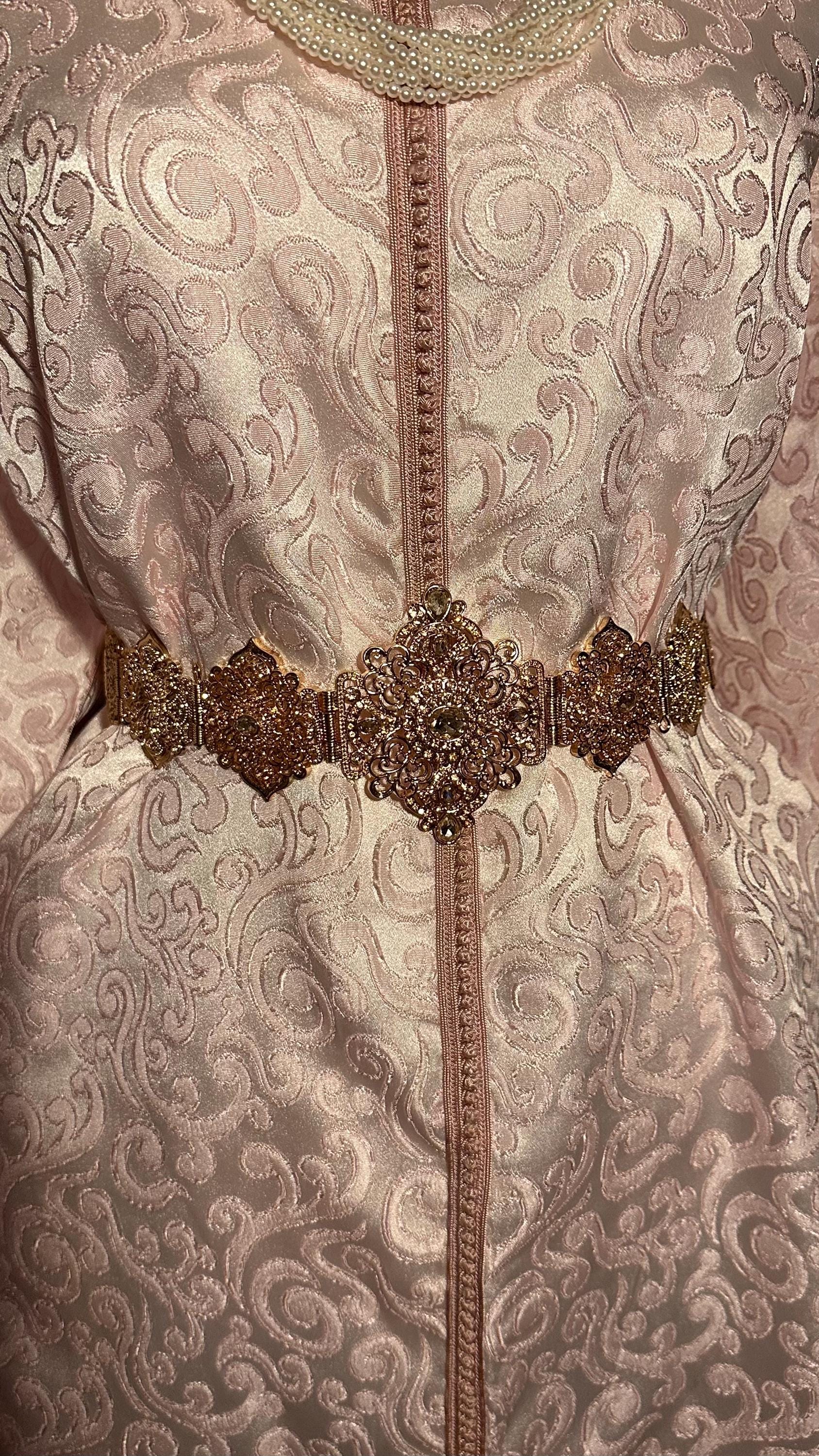 Caftan marocain vintage brocard rose – CAF-100 - photo 3