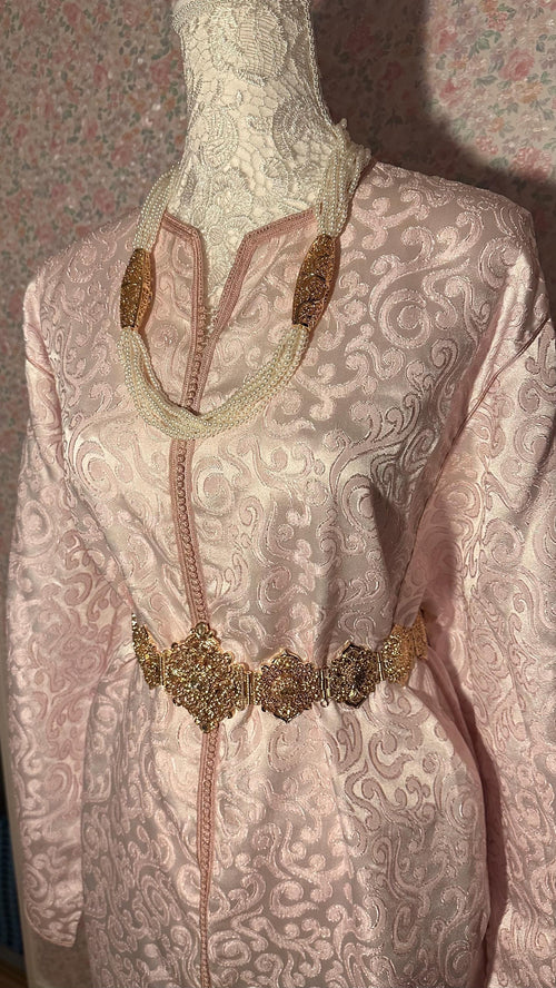 Caftan marocain vintage brocard rose – CAF-100 - photo 2