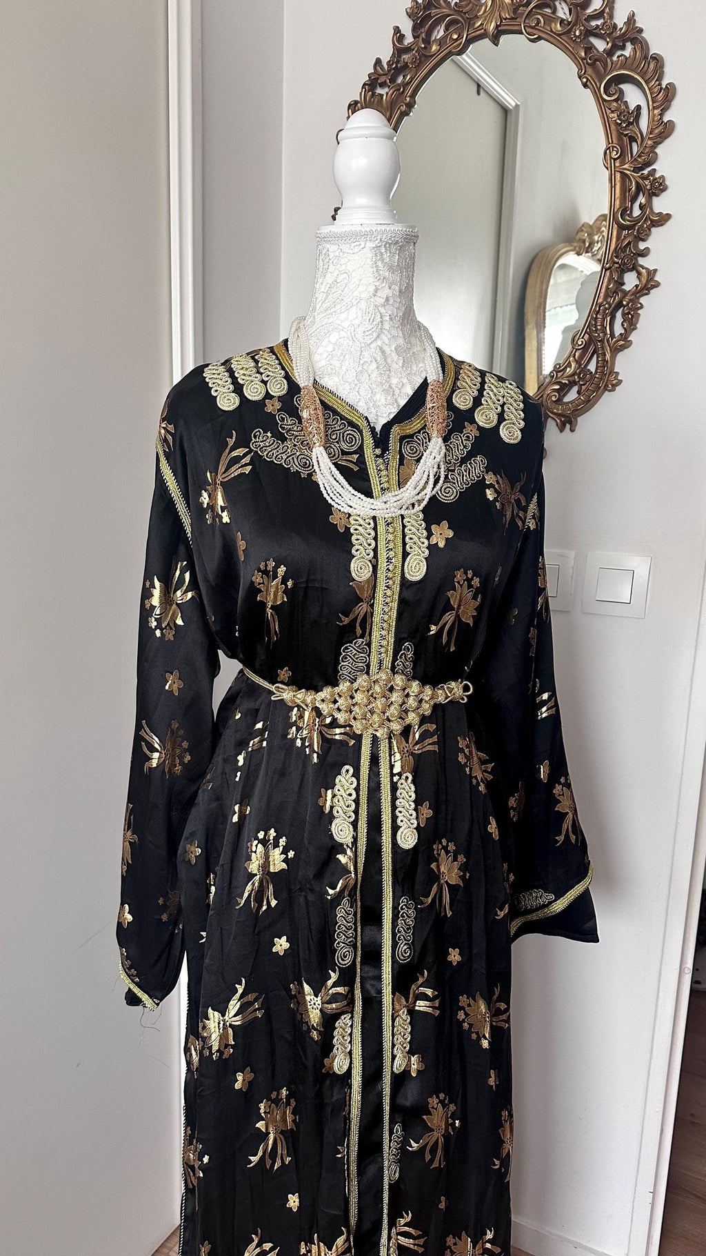 Takchita marocaine vintage noir et doré – TAK-113 - photo 3