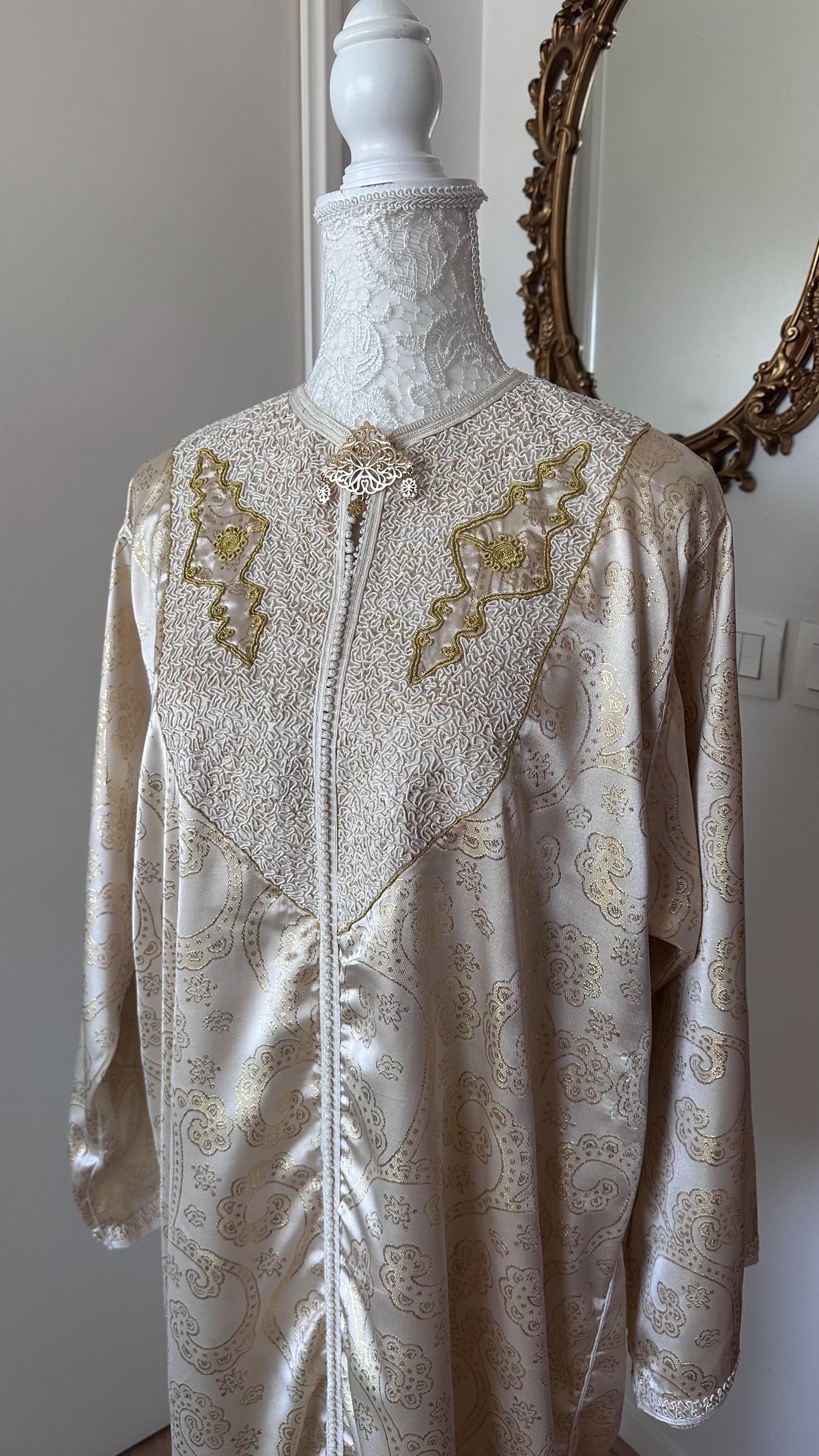 Kmiss marocain vintage en satin ivoire – KMS-001 - photo 2